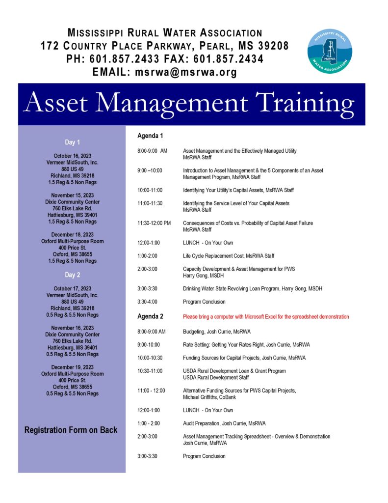 Asset Management Training Day 1 @ Oxford Multi-Purpose Room