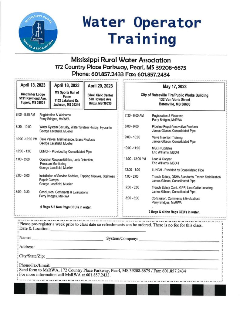 Water Training0R/6NR Tupelo Sponsored by Mueller & Consolidated